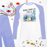 When I wake up will be 4 Dinosaur Birthday Pyjamas Light