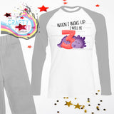 When I wake up will be Number 3 Dinosaur Birthday Pyjamas