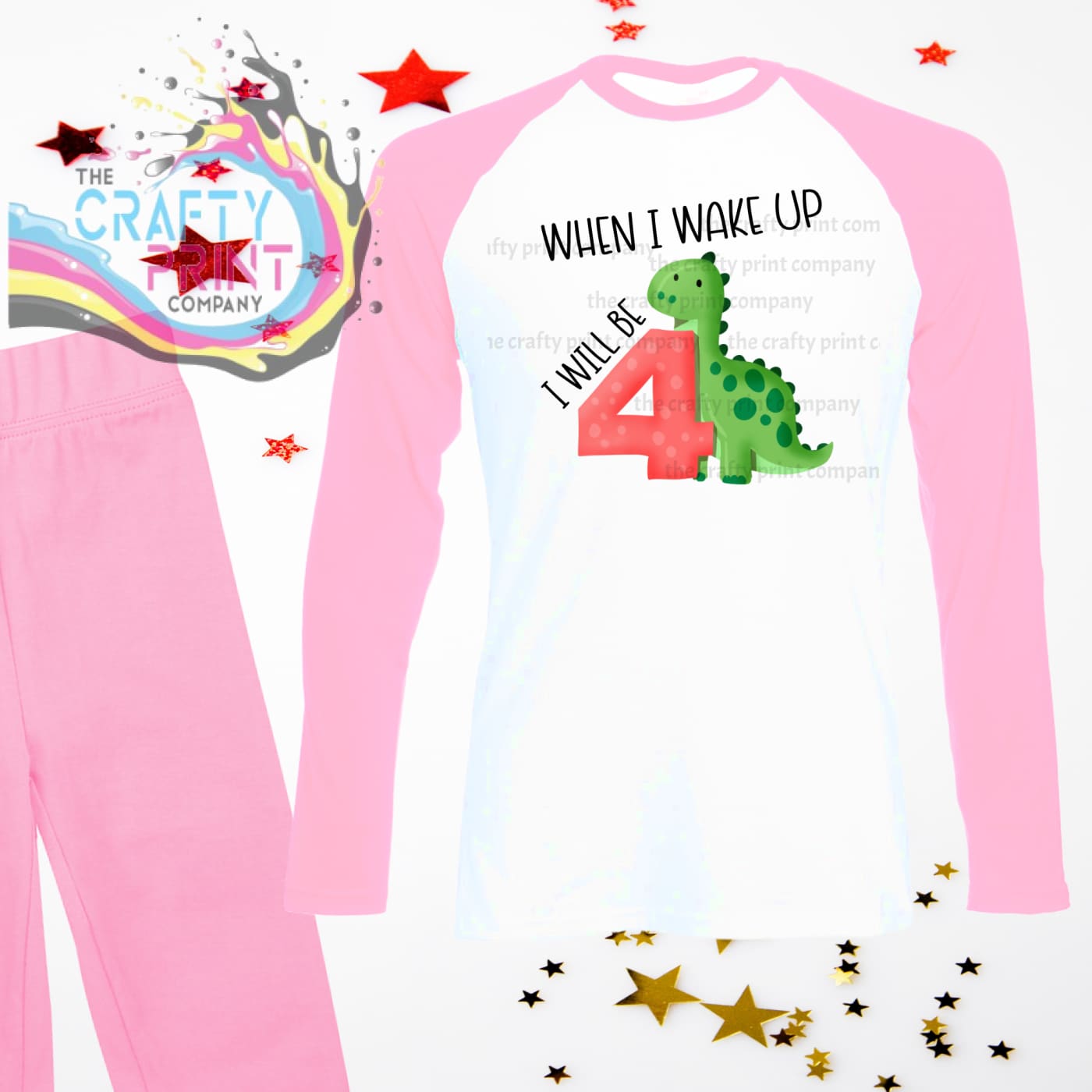 When I wake up will be Number 4 Dinosaur Birthday Pyjamas