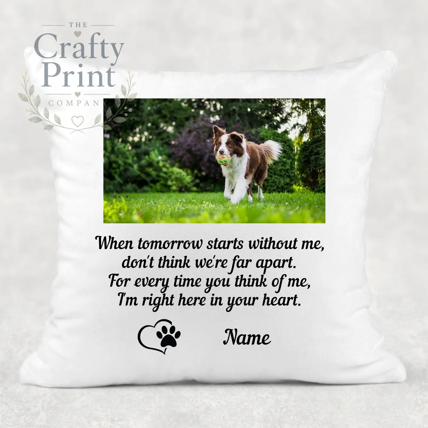 When tomorrow starts without me Pet Memorial Cushion