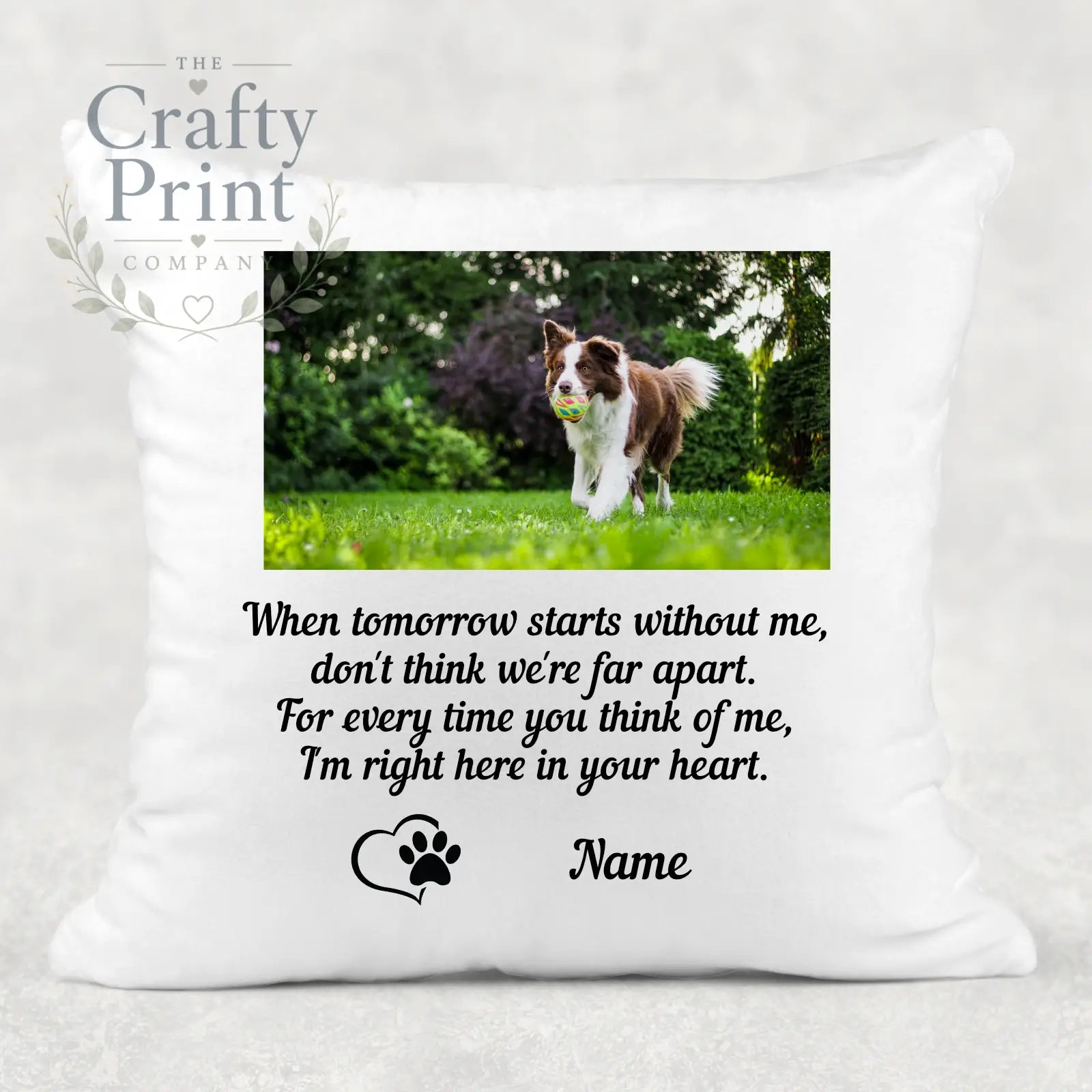 When tomorrow starts without me Pet Memorial Cushion