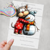 Whimsical Cat Snowman Sublimation Print - Posters Prints &