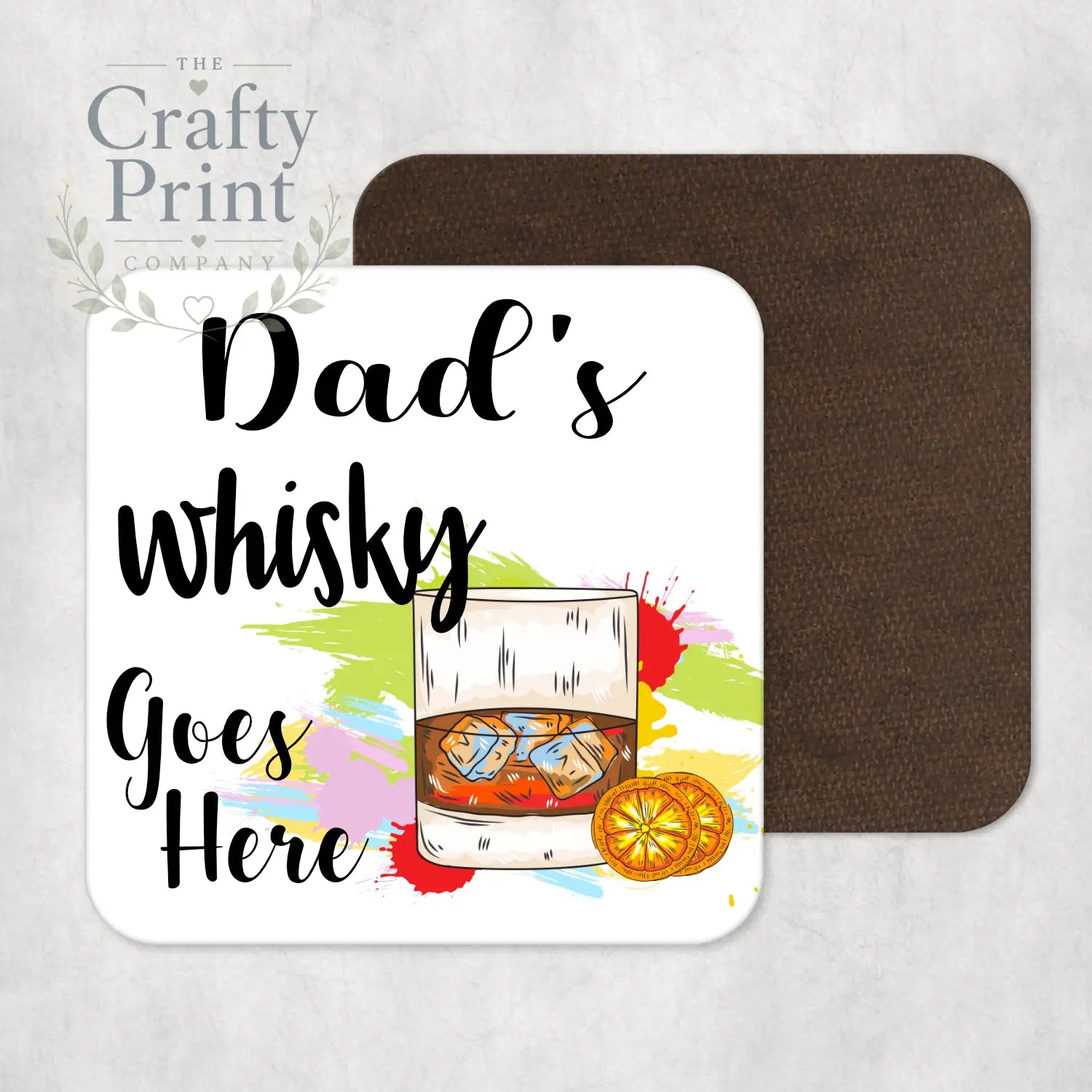 Whisky Goes Here Personalised Drinks Coaster - Coasters