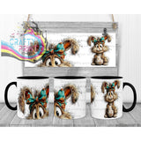 Whismical Rabbit Mug with suprise mouth - Black Handle &