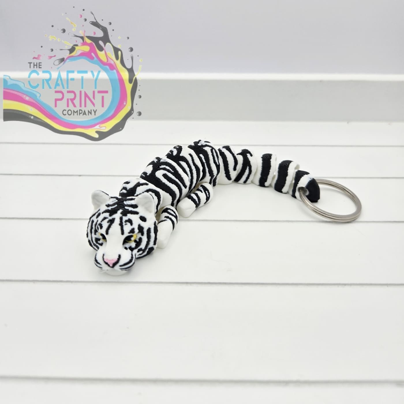 White Tiger Articulated Flexi Fidget Toy