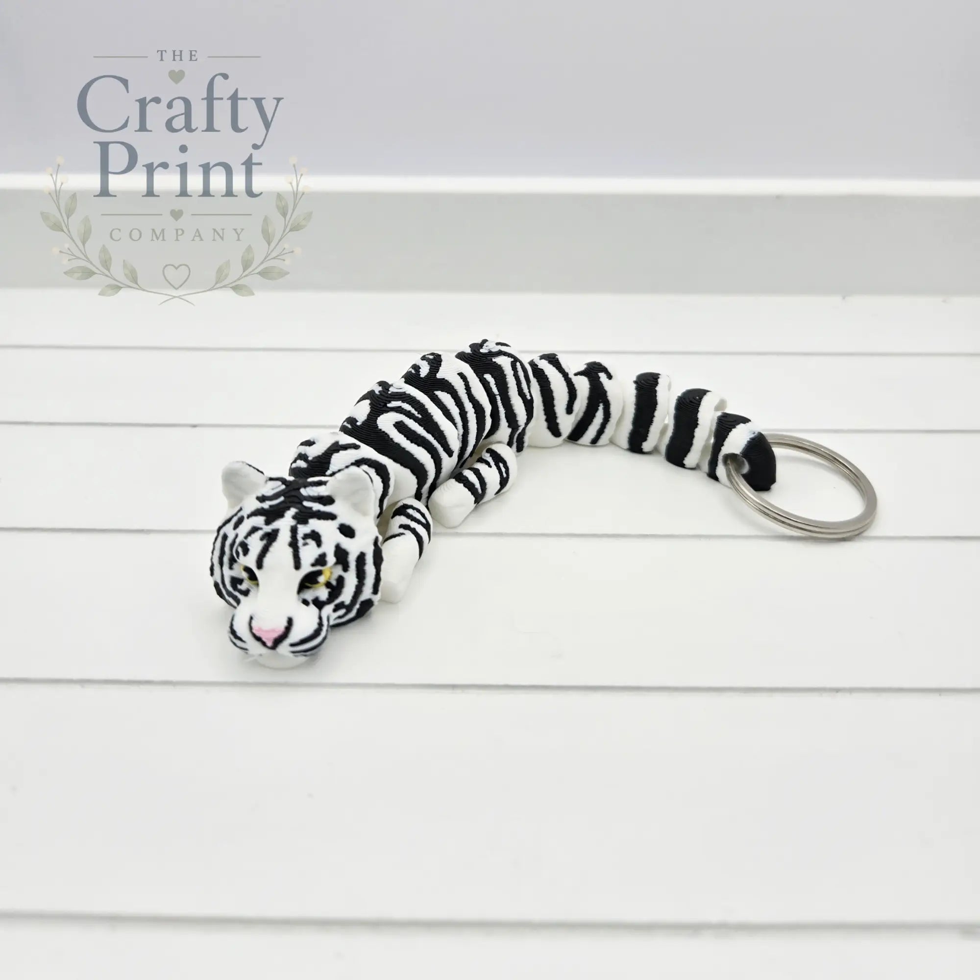 White Tiger Articulated Flexi Fidget Toy