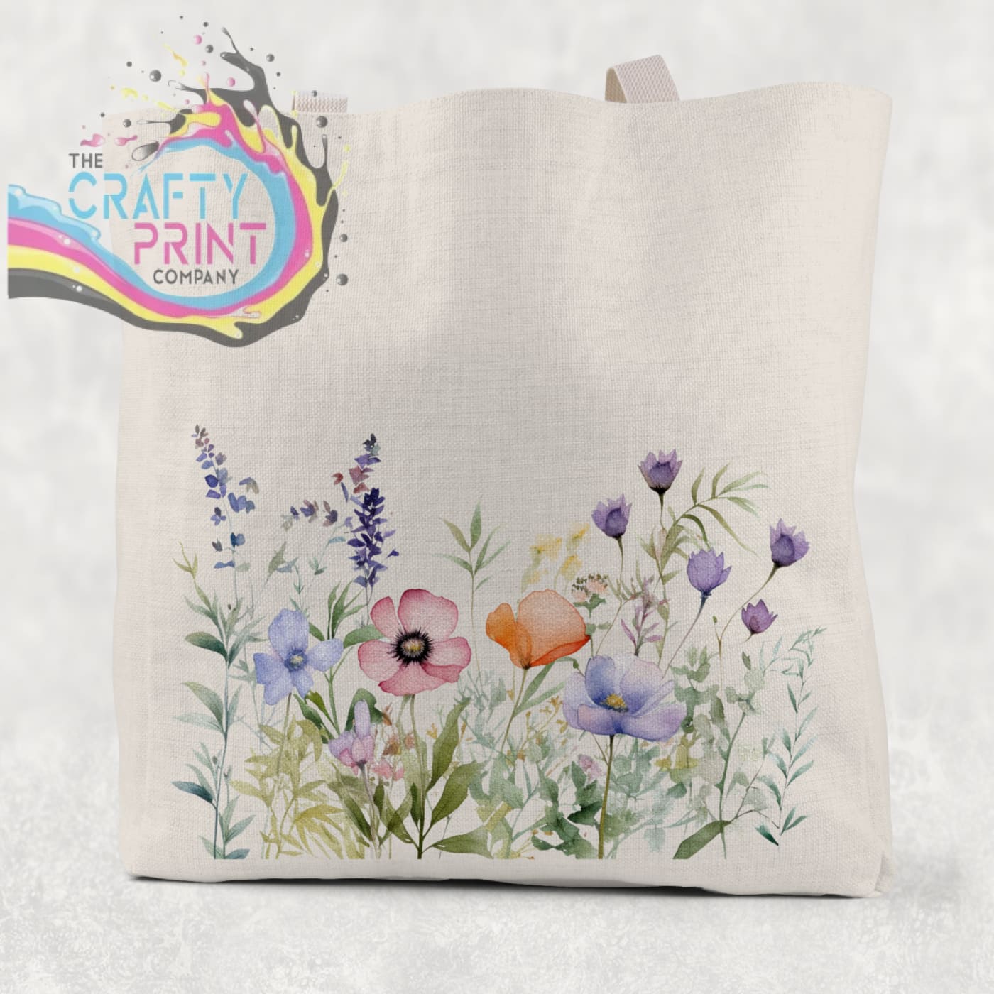 Wildflower Cotton Re-usable Tote Bag - Natural / Small: 21