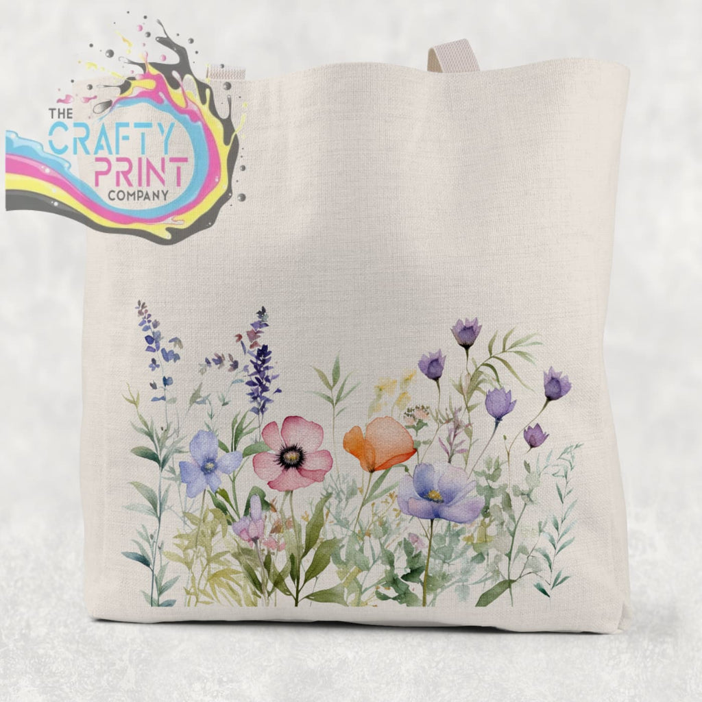 Wildflower Cotton Re-usable Tote Bag - Natural / Small: 21