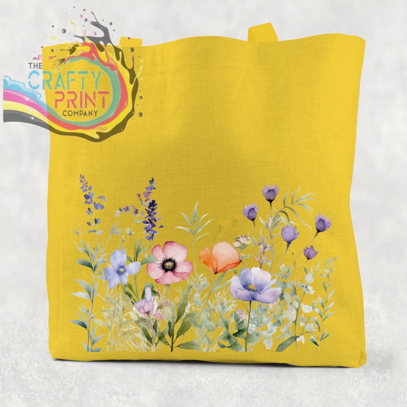 Wildflower Cotton Re-usable Tote Bag - Yellow / Small: 21