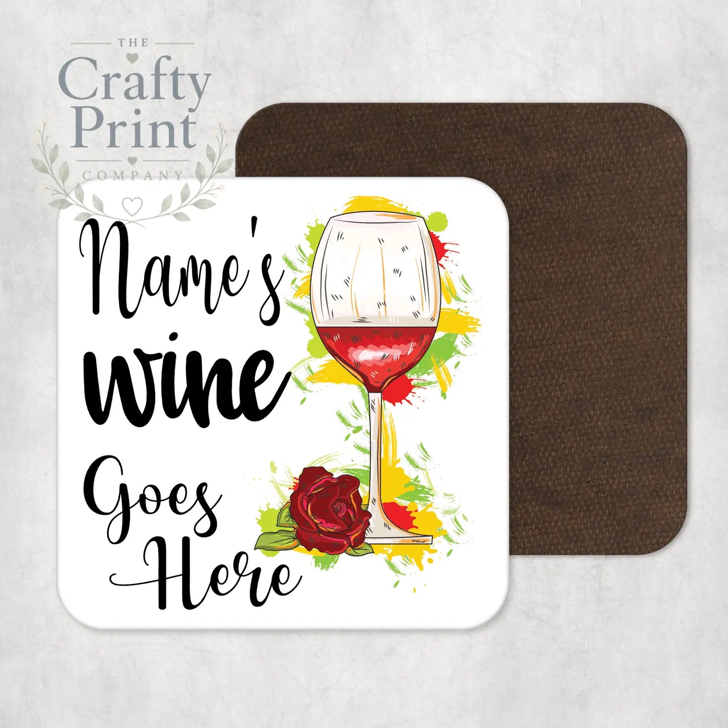 Wine Goes Here Personalised Drinks Coaster - Coasters