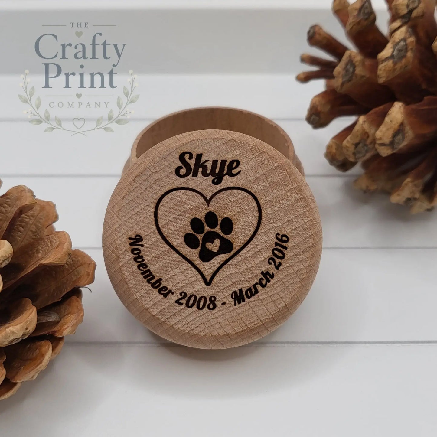 Wooden Pet Fur Memorial Keepsake Box