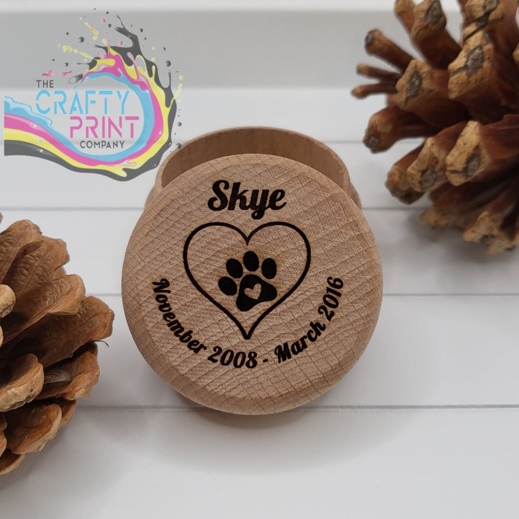 Wooden Pet Fur Memorial Keepsake Box