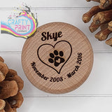 Wooden Pet Fur Memorial Keepsake Box