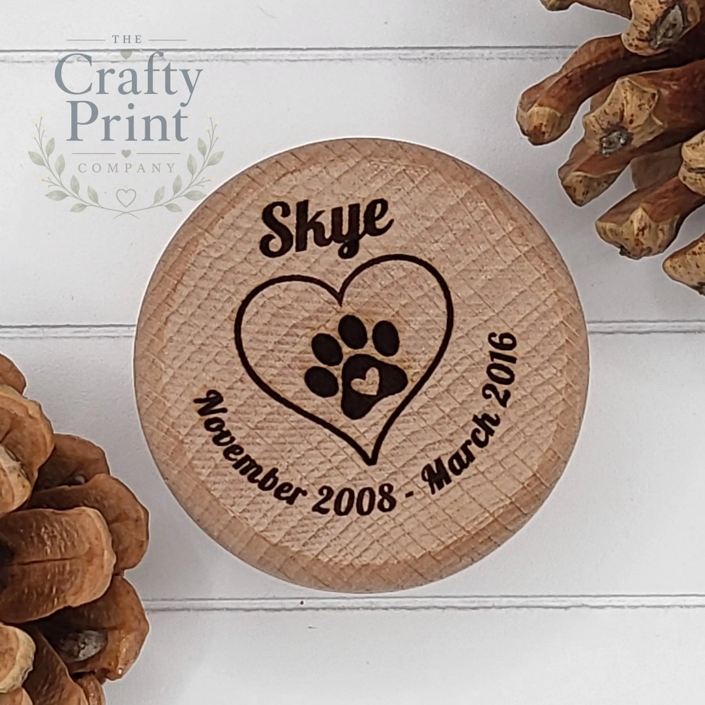 Wooden Pet Fur Memorial Keepsake Box