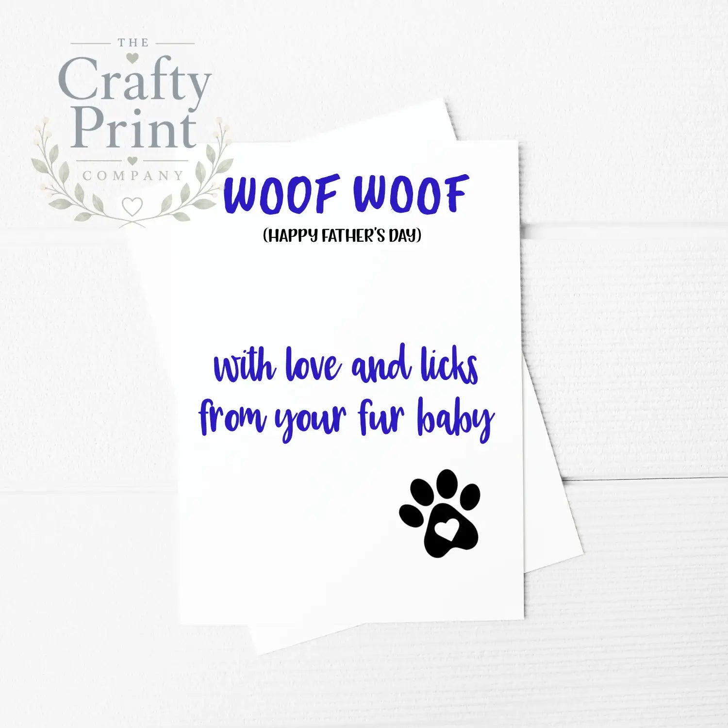 Woof Happy Fathers Day Funny A5 Card & Envelope - Greeting