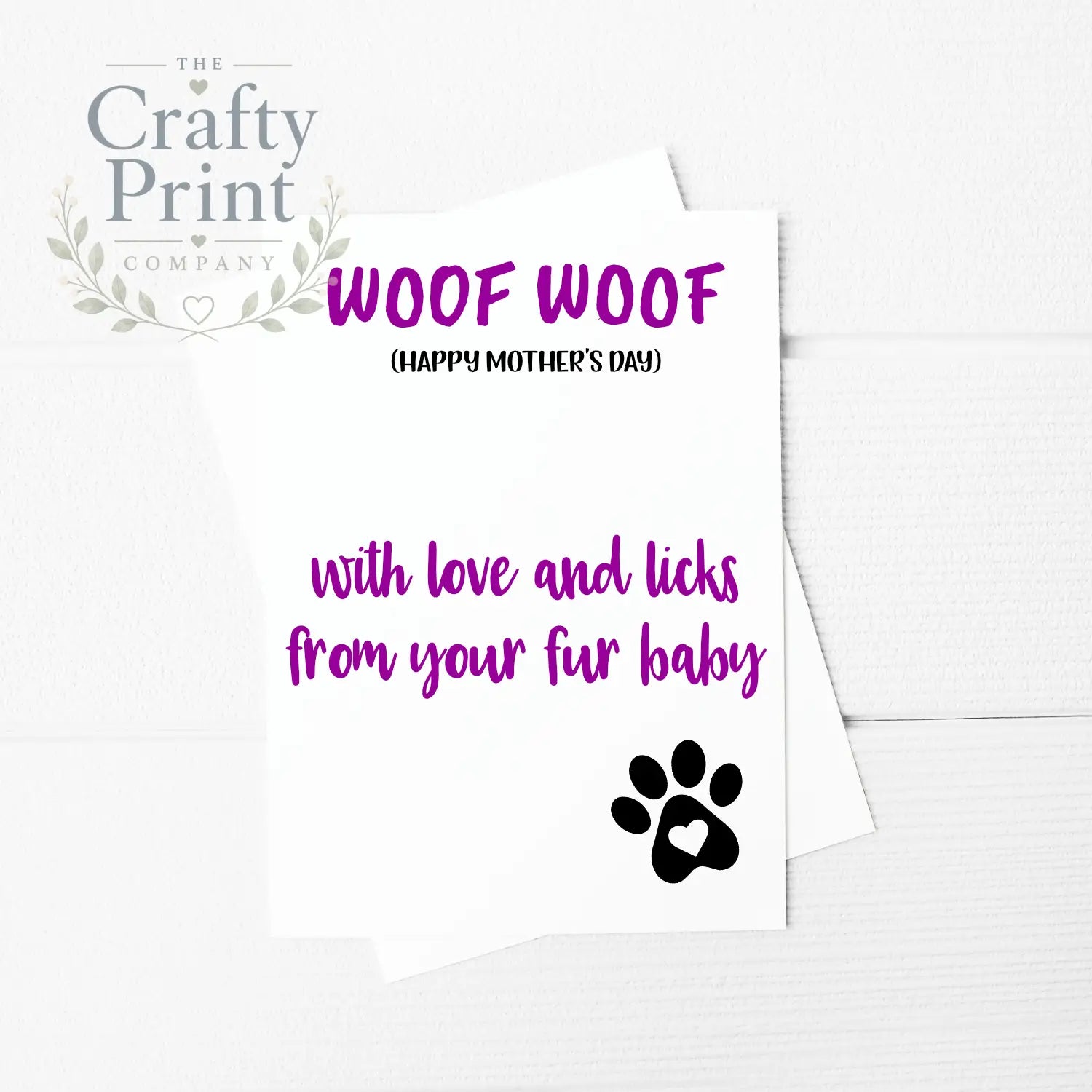Woof Happy Mothers Day Funny A5 Card & Envelope - Greeting