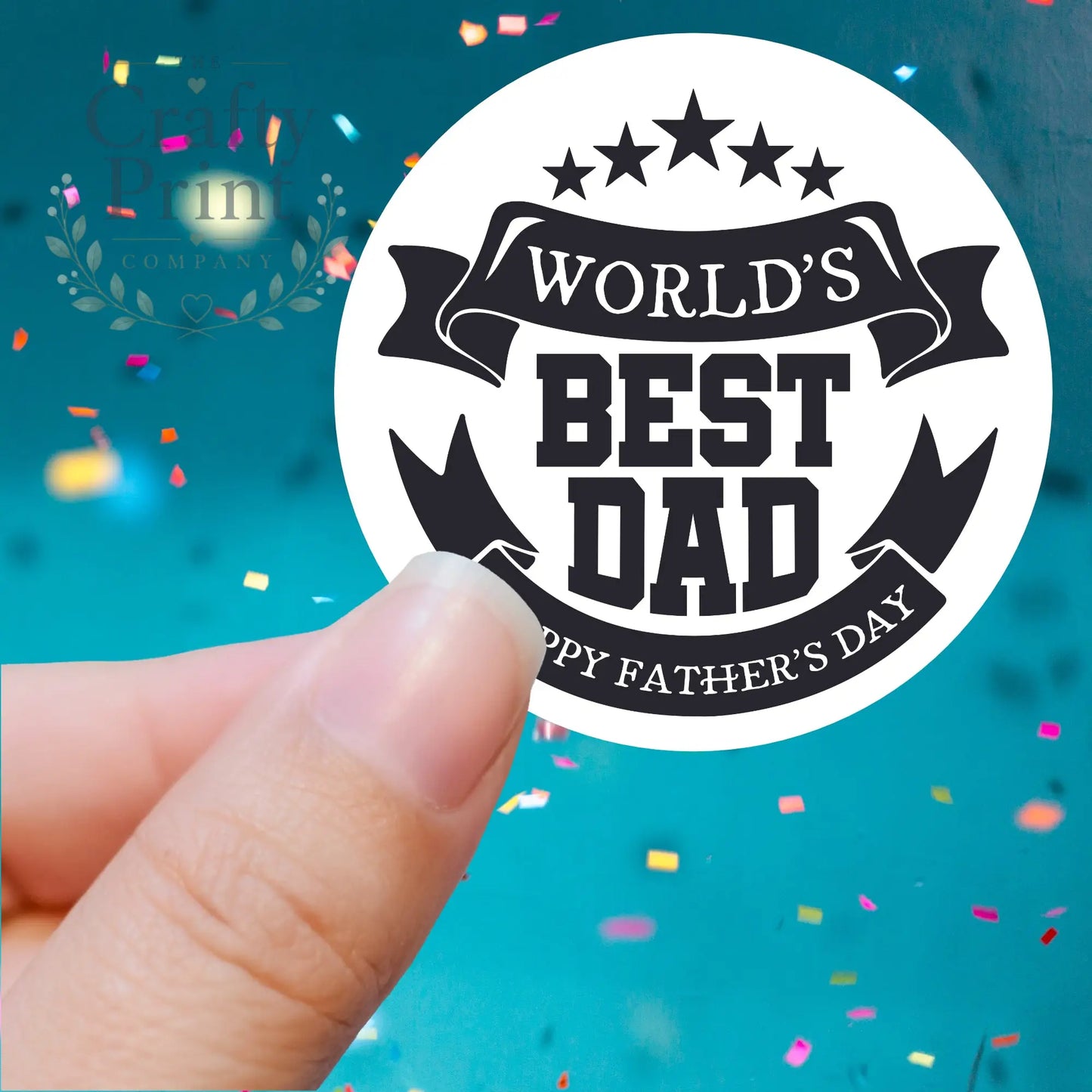 World’s Best Dad Printed Sticker - Decorative Stickers