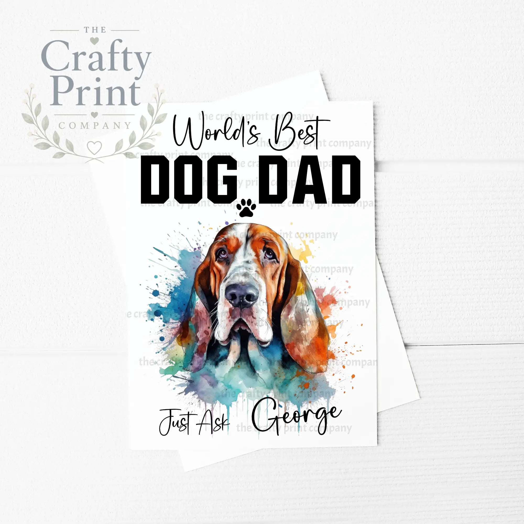 World’s Best Dog Dad Basset Hound A5 Card - Greeting & Note