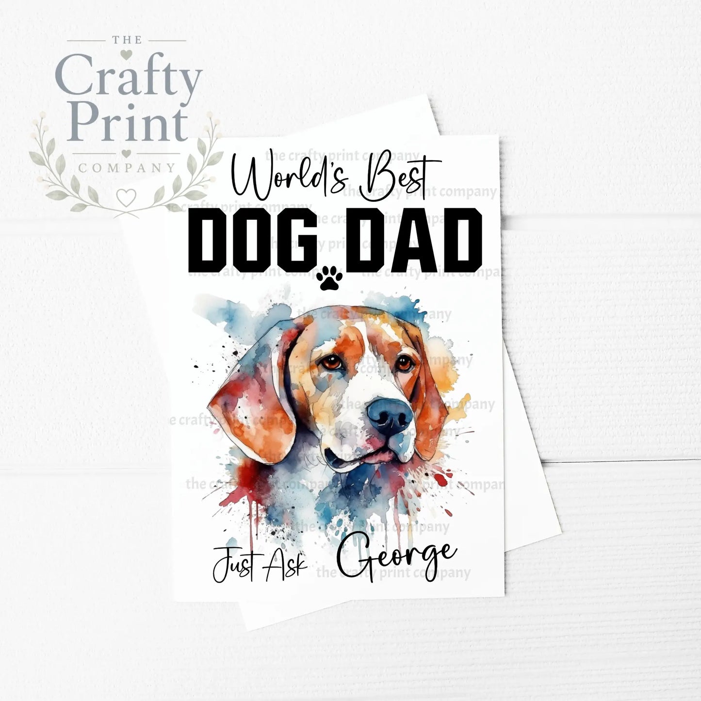 World’s Best Dog Dad Beagle A5 Card - Greeting & Note Cards