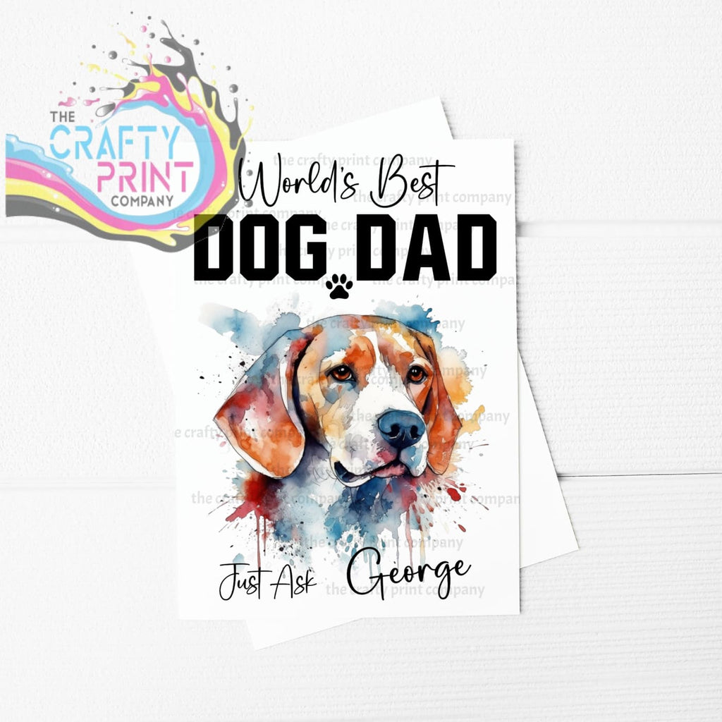 World’s Best Dog Dad Beagle A5 Card - Greeting & Note Cards
