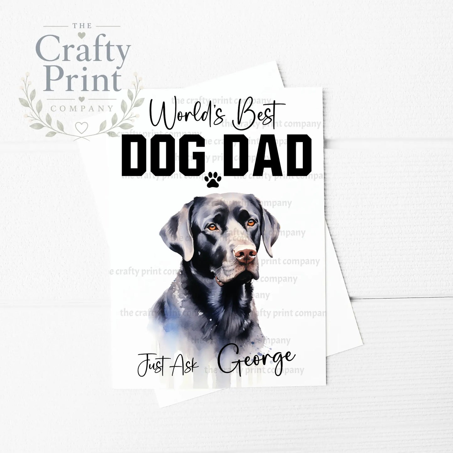 World’s Best Dog Dad Black Labrador A5 Card - Greeting &