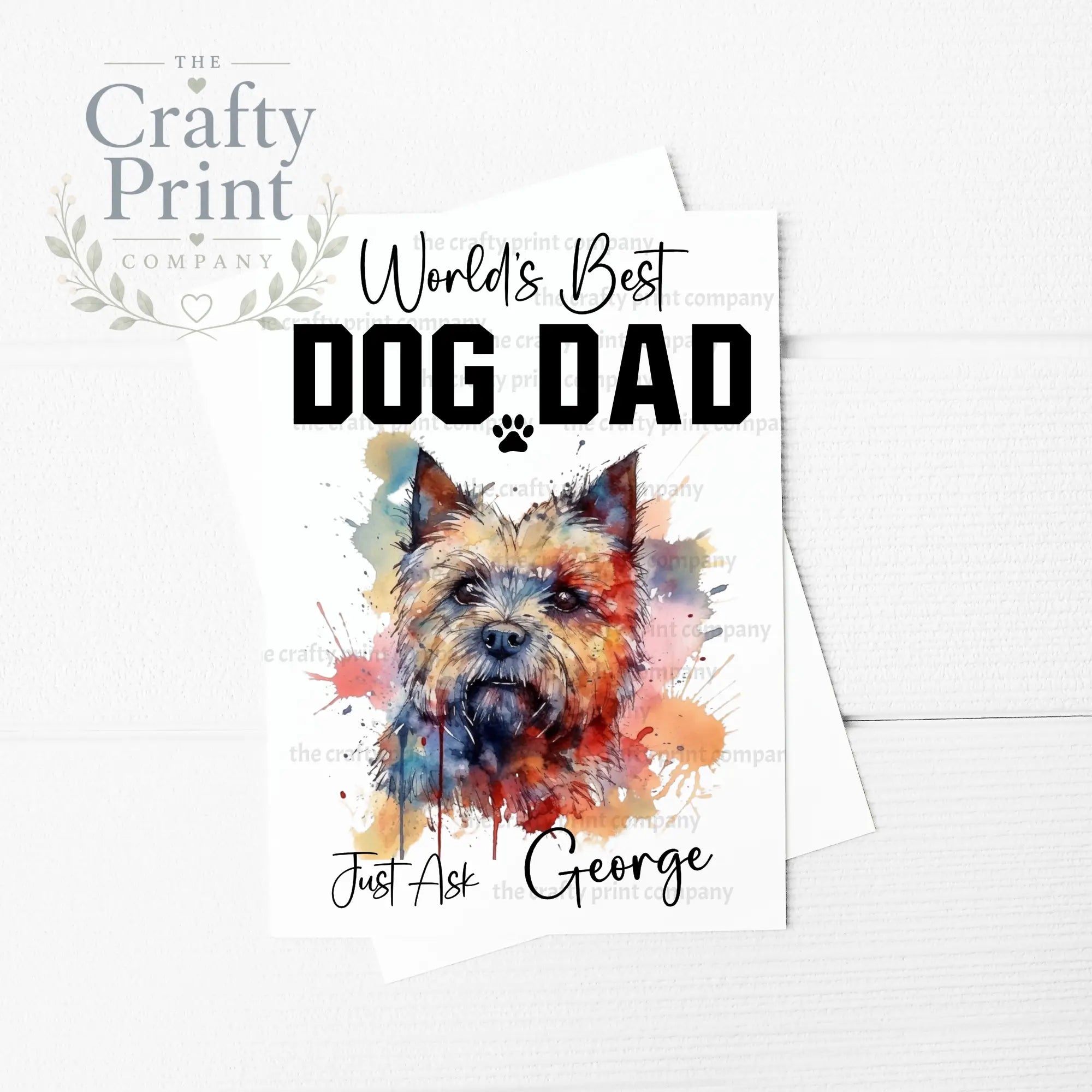 World’s Best Dog Dad Cairn Terrier A5 Card - Greeting &