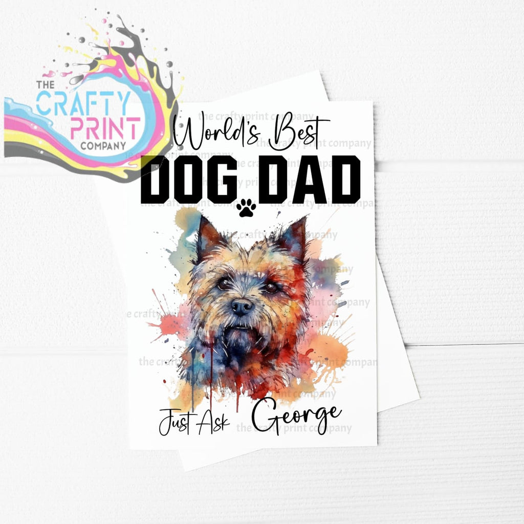 World’s Best Dog Dad Cairn Terrier A5 Card - Greeting & Note