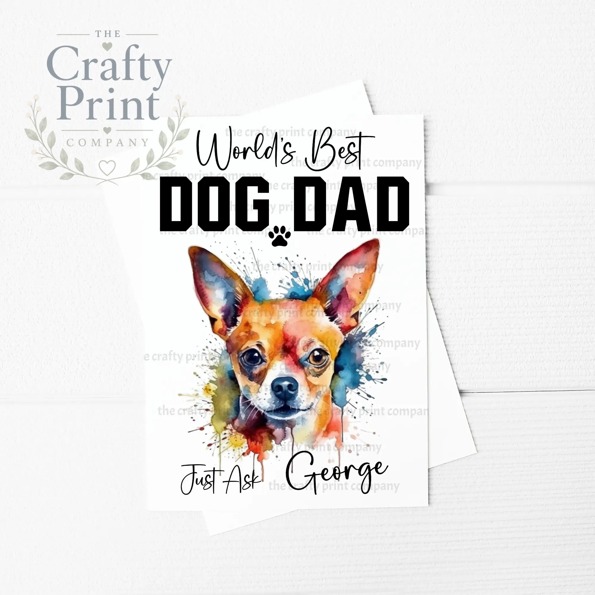 World’s Best Dog Dad Chihuahua A5 Card - Greeting & Note