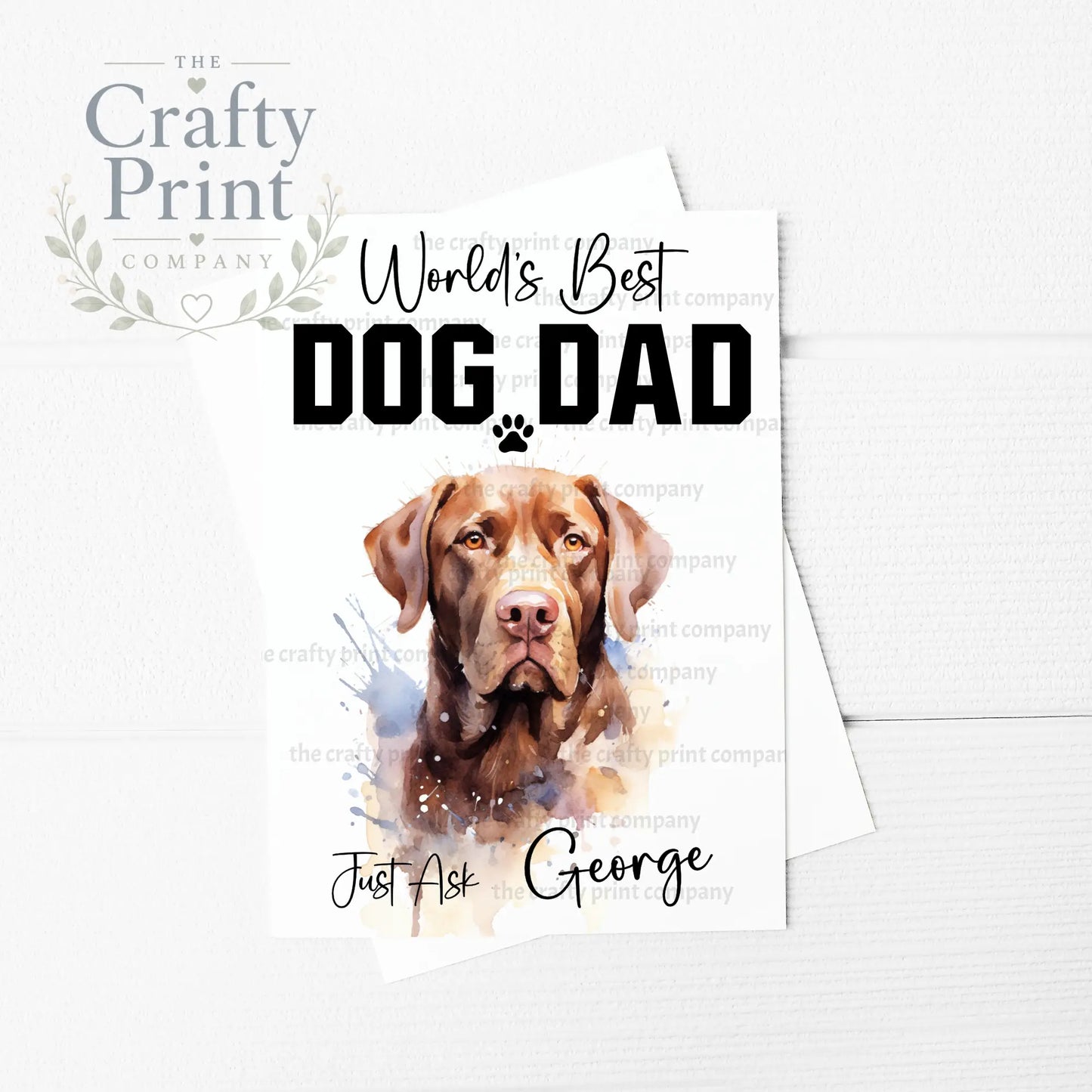 World’s Best Dog Dad Chocolate Labrador A5 Card - Greeting