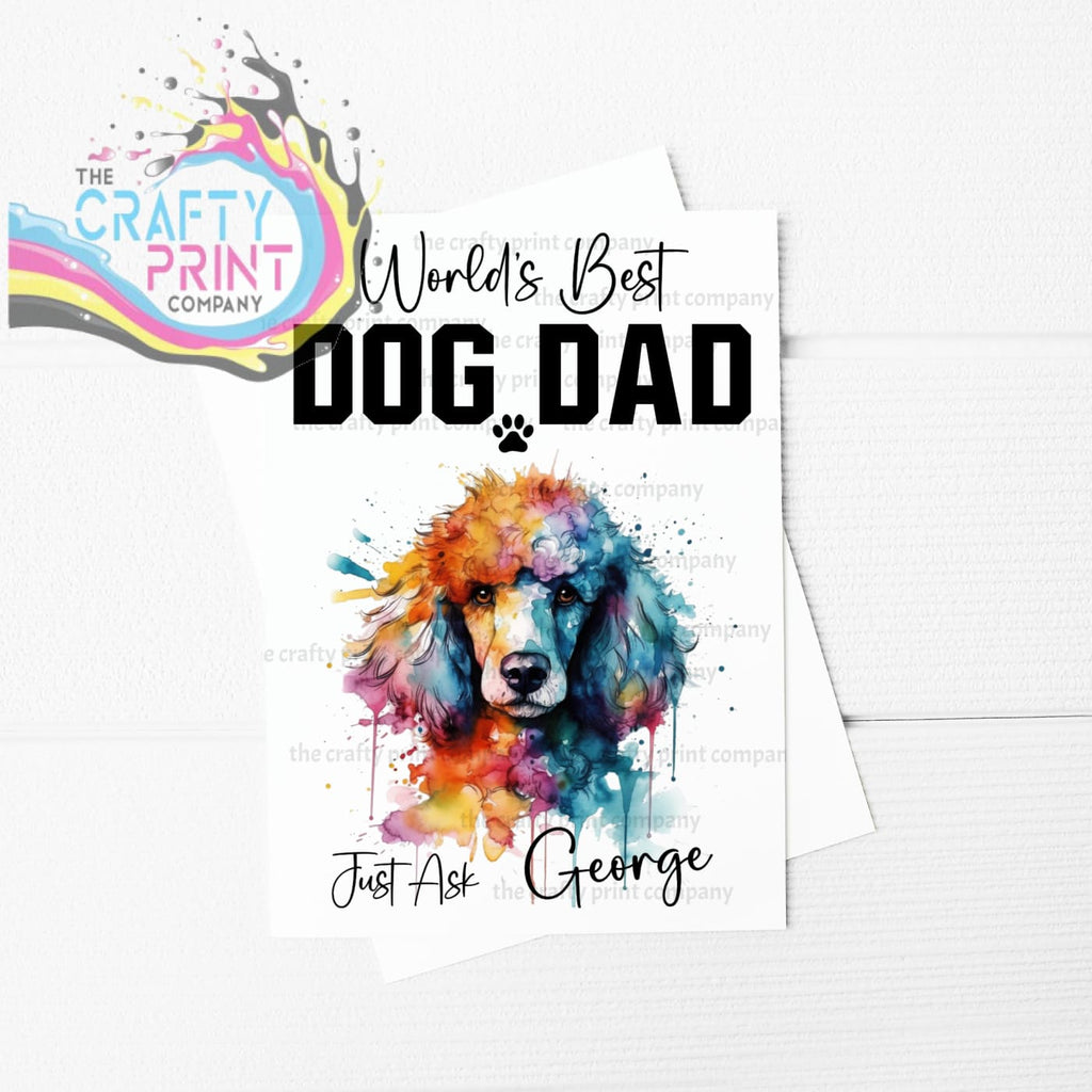 World’s Best Dog Dad Poodle A5 Card - Greeting & Note Cards