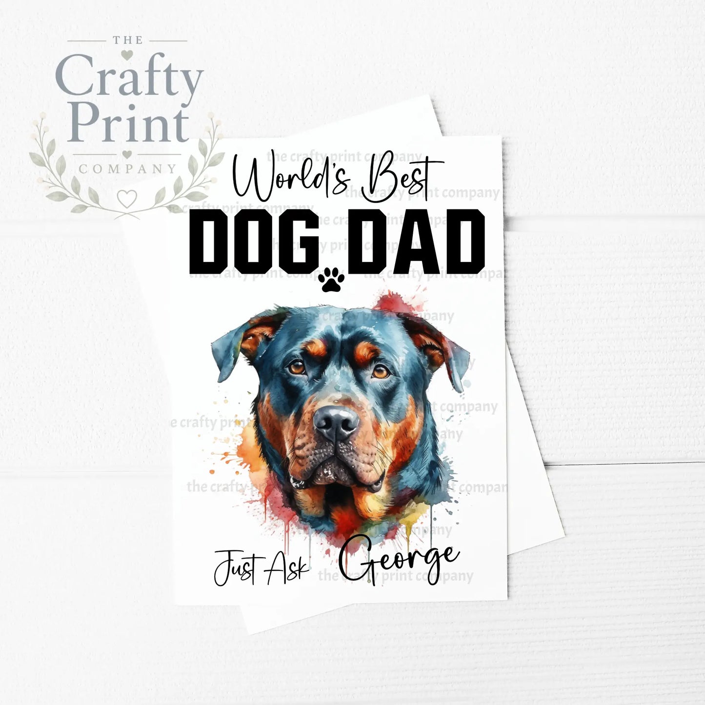 World’s Best Dog Dad Rottweiler A5 Card - Greeting & Note