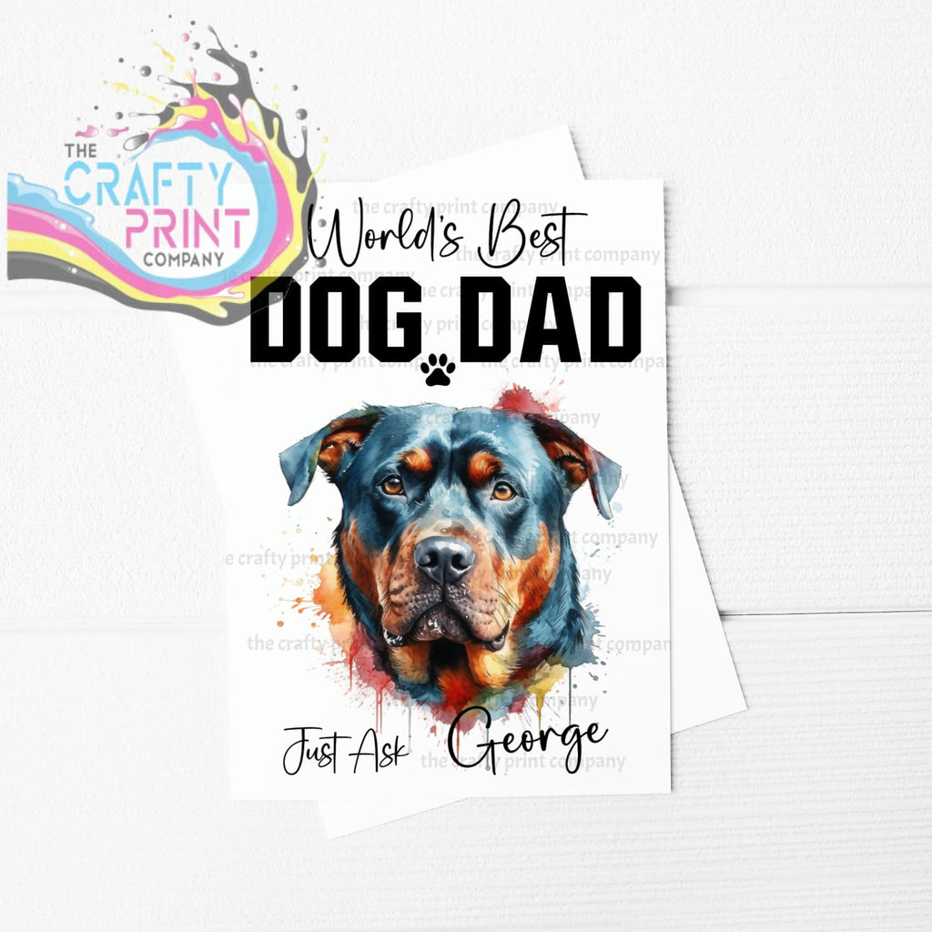 World’s Best Dog Dad Rottweiler A5 Card - Greeting & Note