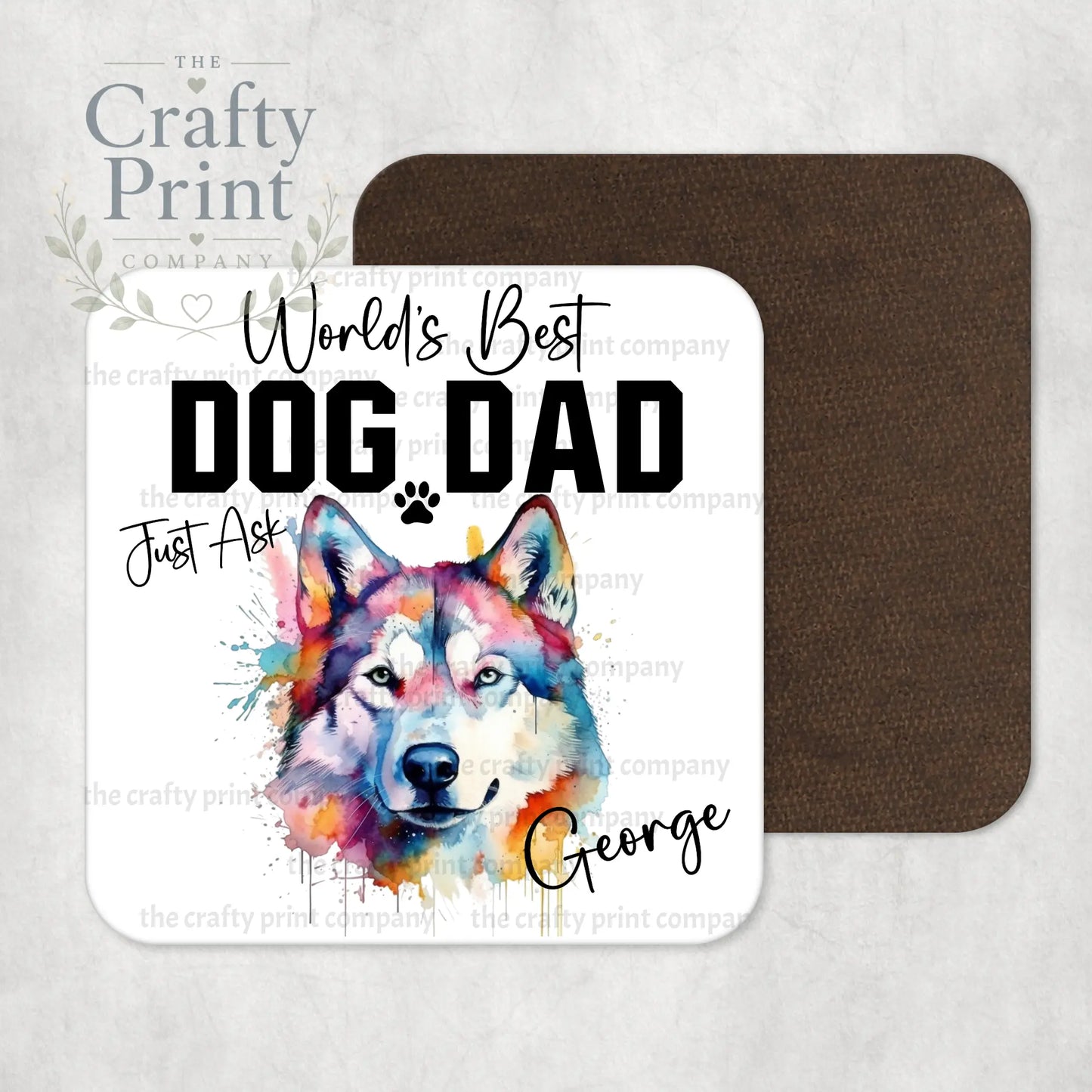 World’s Best Dog Dad Siberian Husky Coaster - Coasters