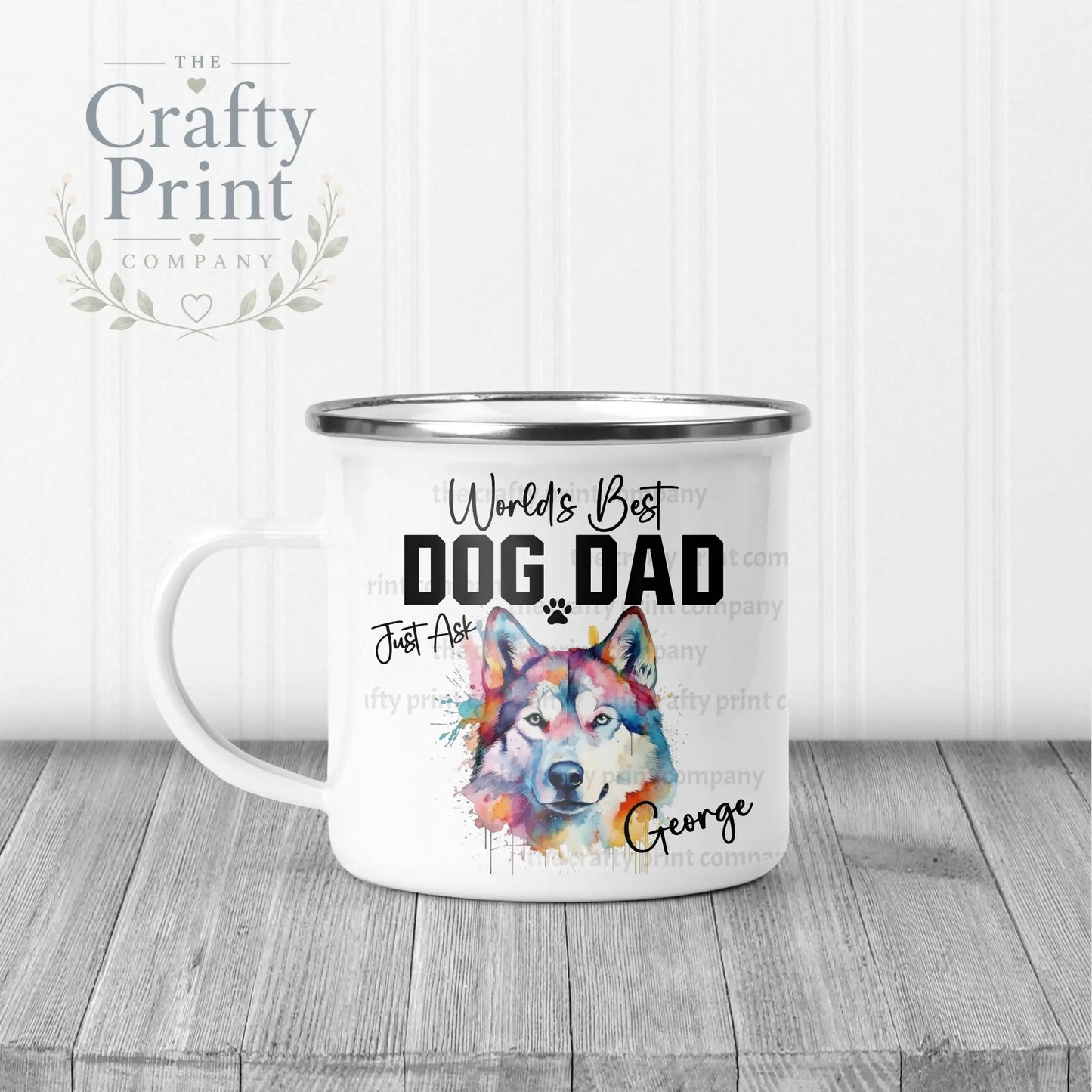 World’s Best Dog Dad Siberian Husky Mug - Enamel - Mugs