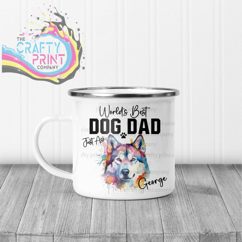World’s Best Dog Dad Siberian Husky Mug - Enamel - Mugs