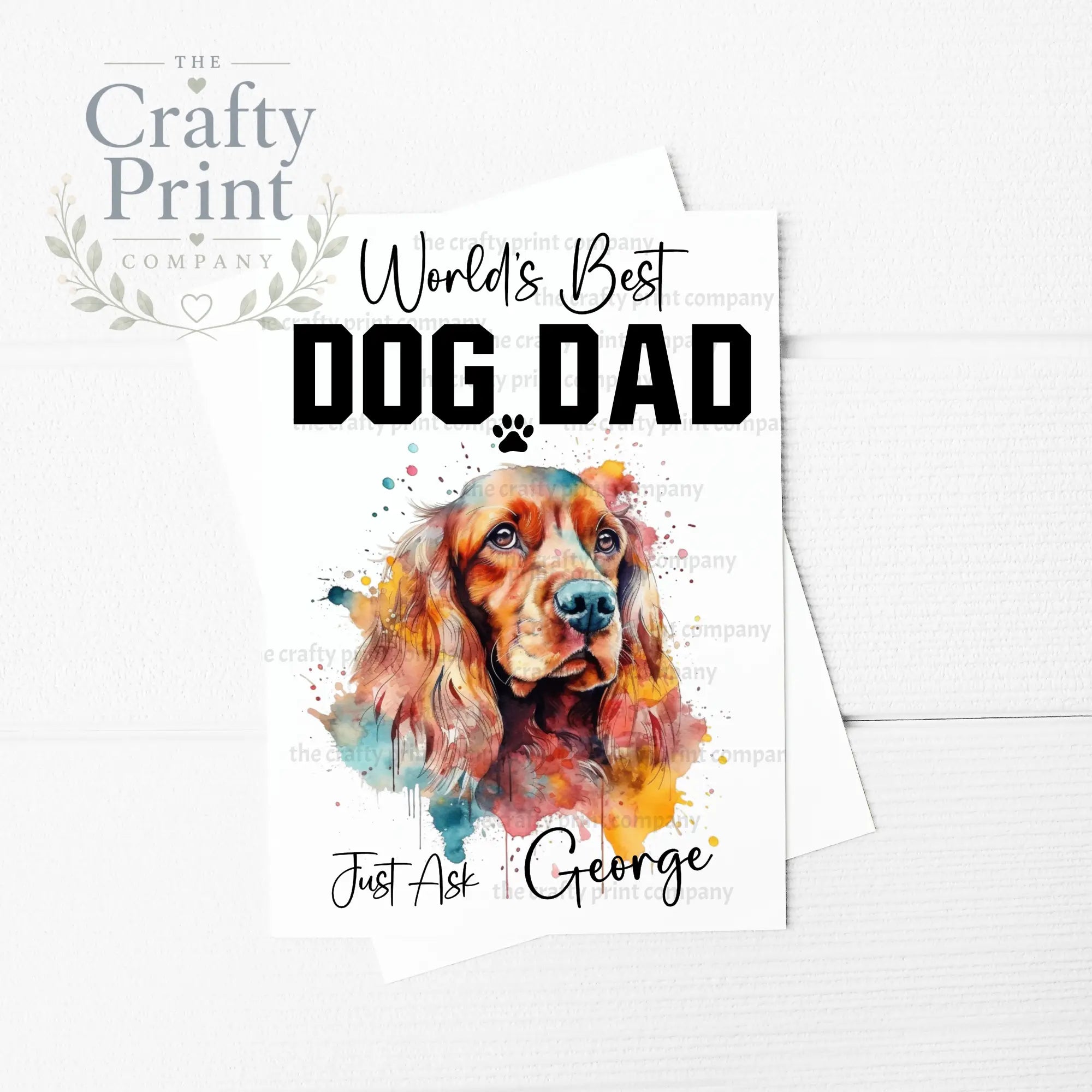 World’s Best Dog Dad Spaniel A5 Card - Greeting & Note Cards