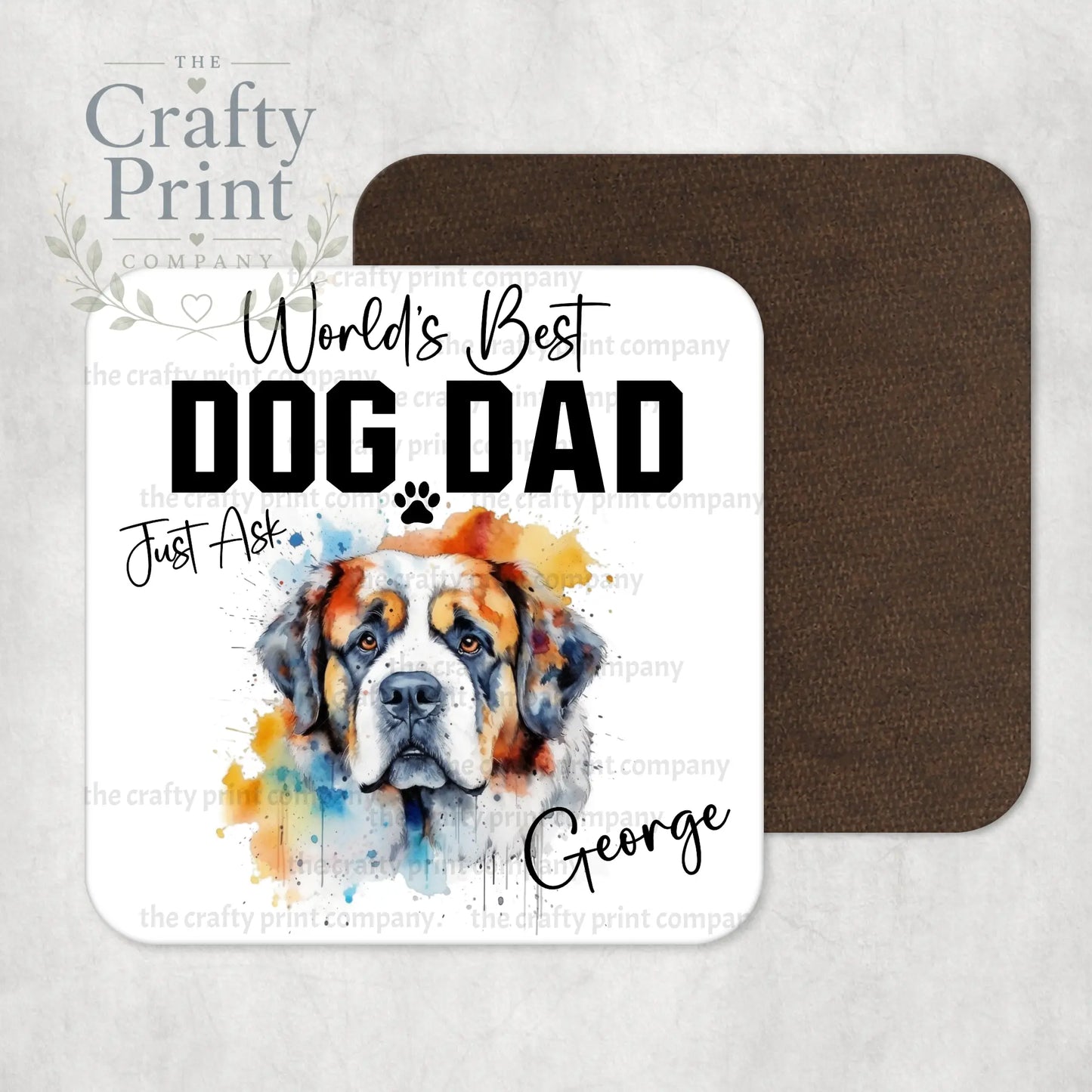 World’s Best Dog Dad St Bernard Coaster - Coasters