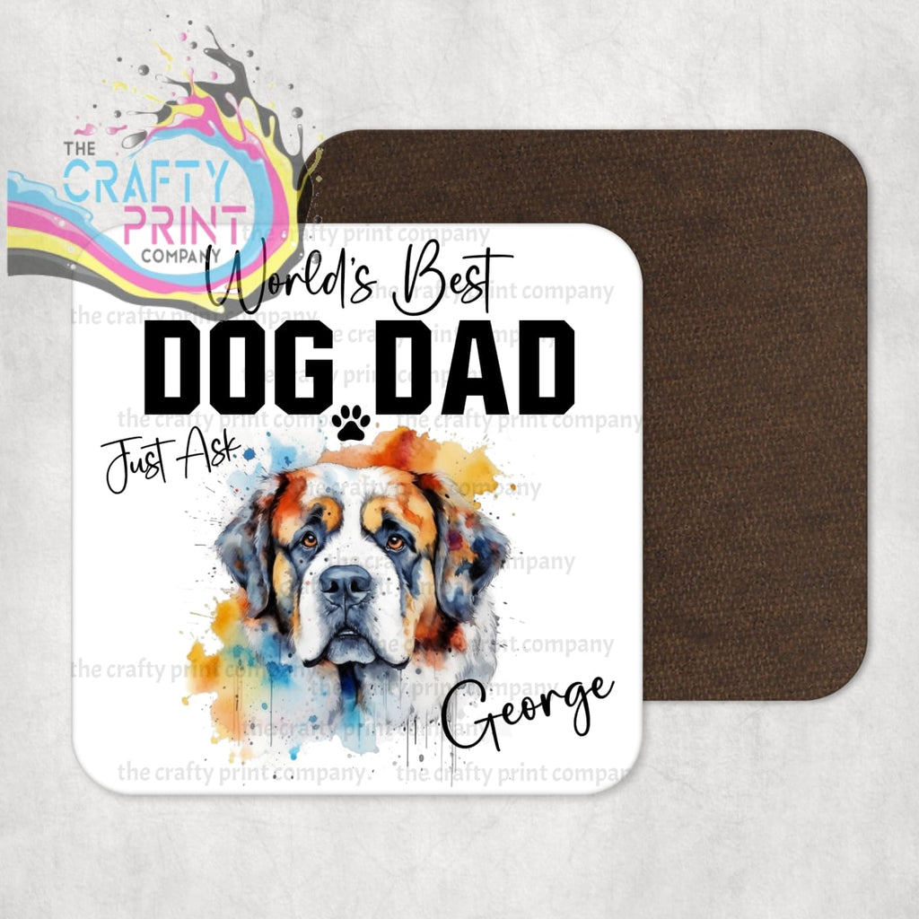 World’s Best Dog Dad St Bernard Coaster - Coasters