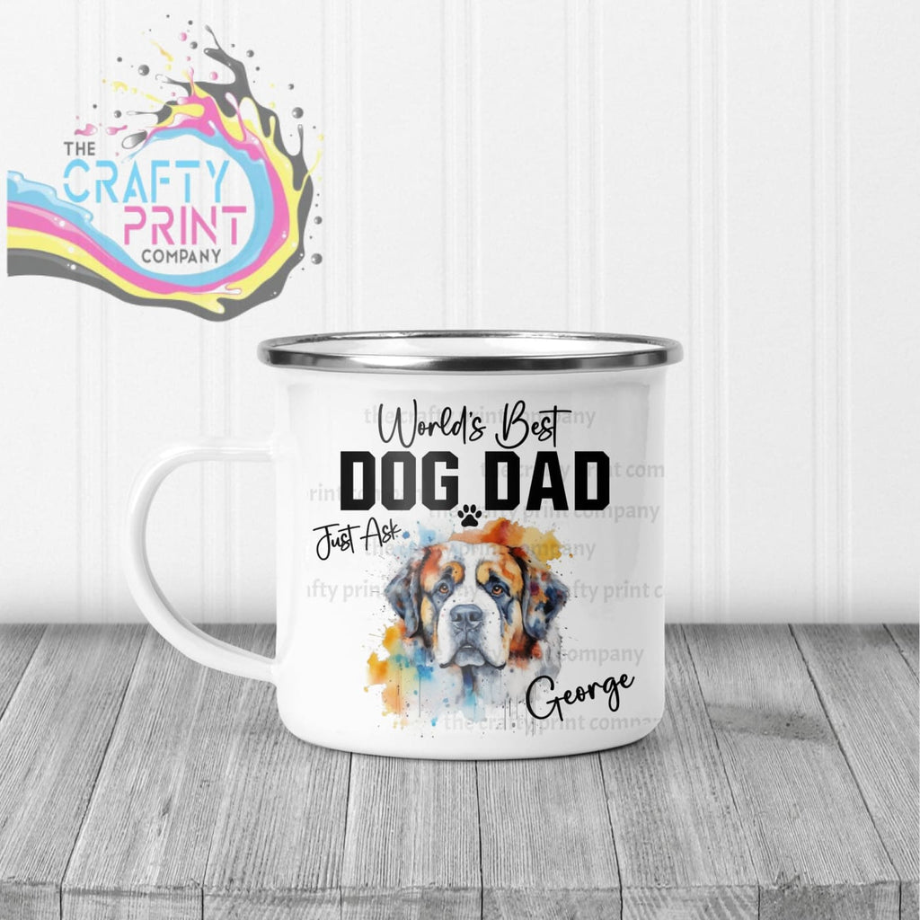 World’s Best Dog Dad St Bernard Mug - Enamel - Mugs