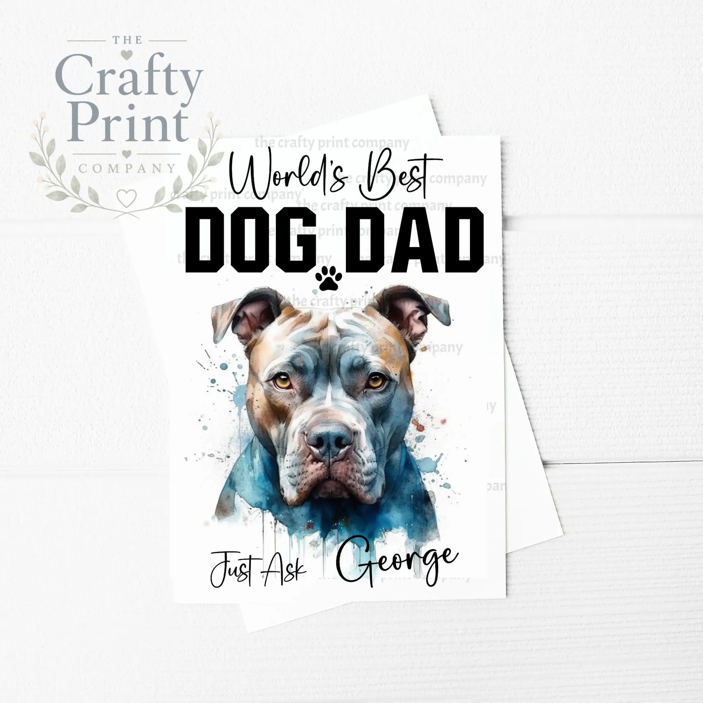 World’s Best Dog Dad XL Bully A5 Card - Greeting & Note