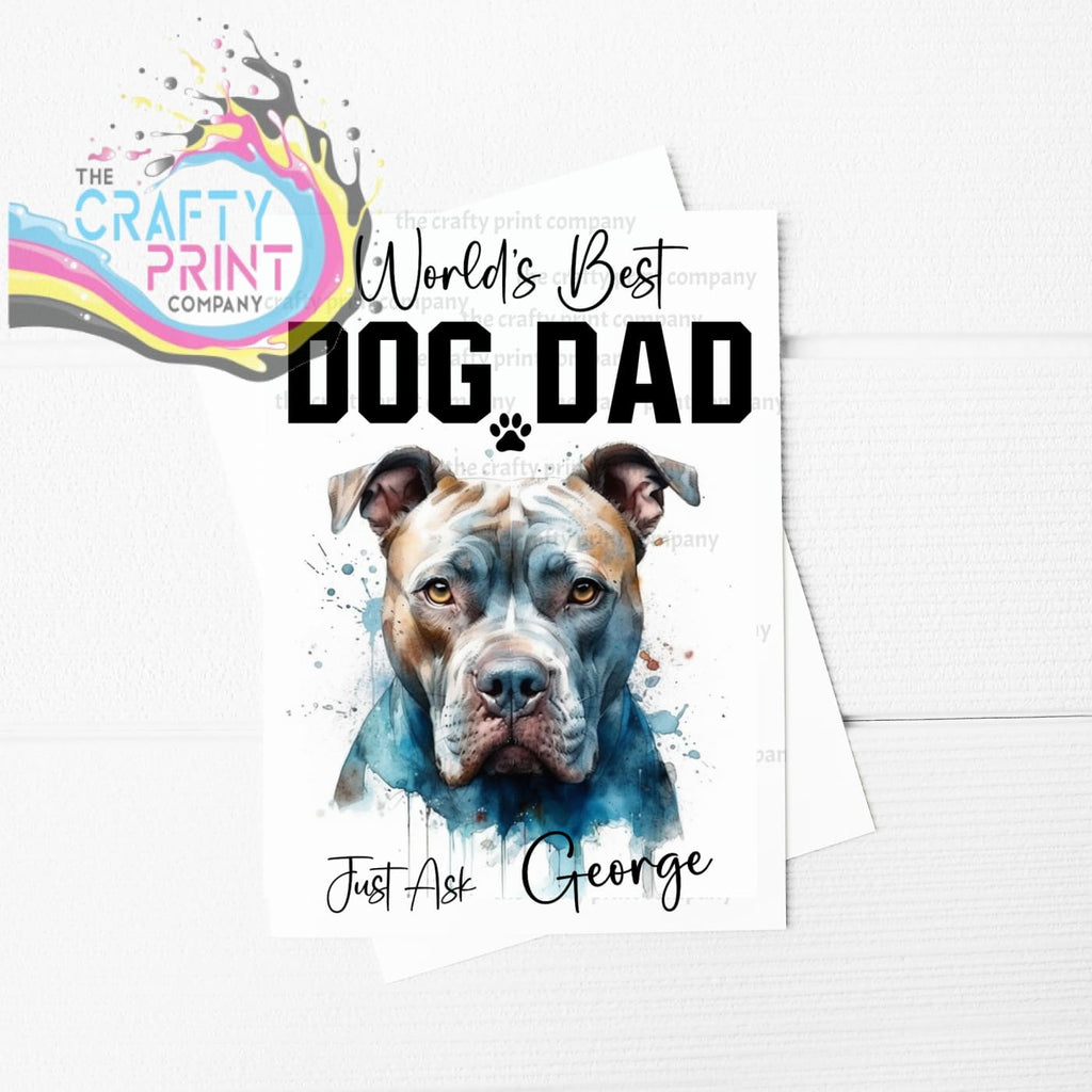 World’s Best Dog Dad XL Bully A5 Card - Greeting & Note