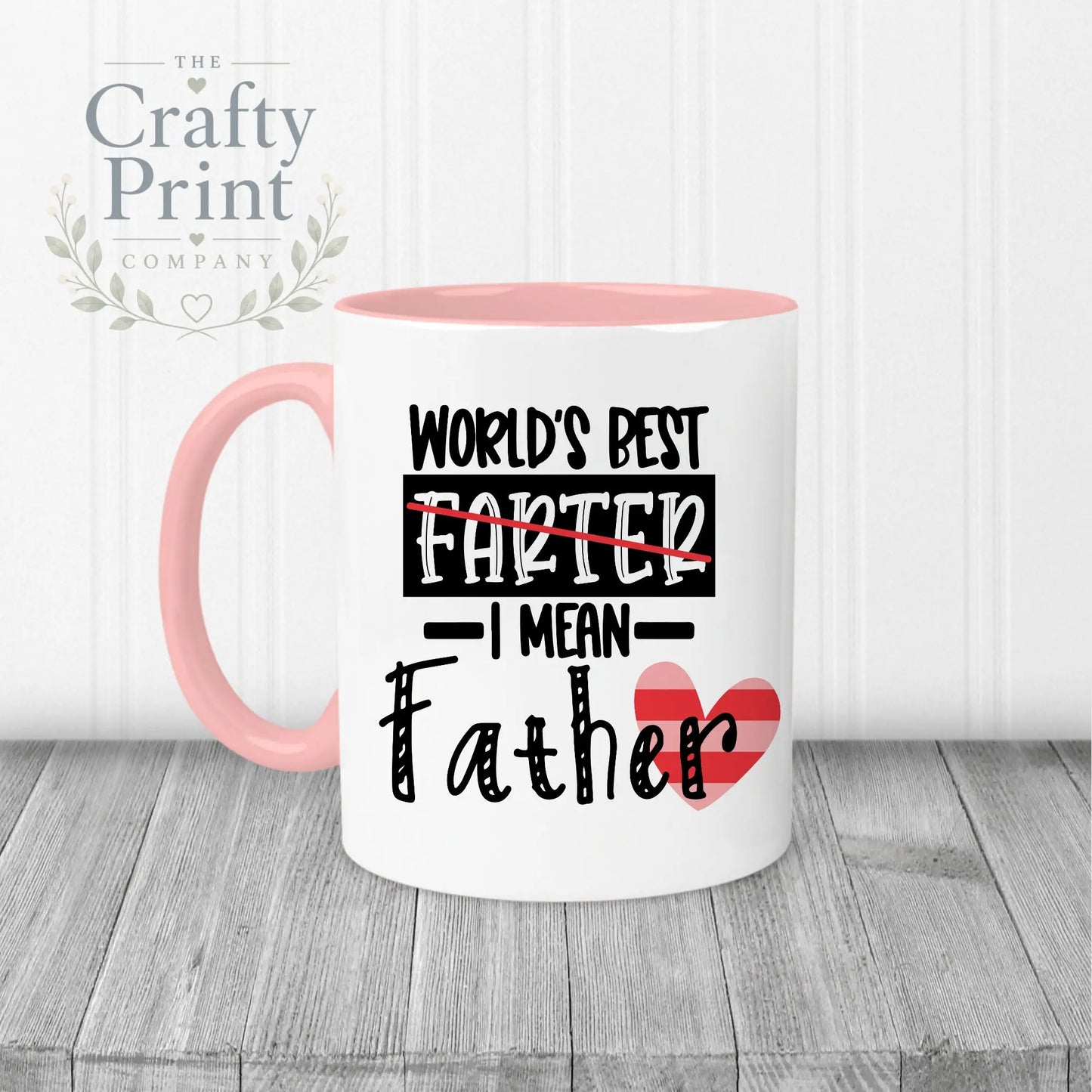 World’s Best Farter I mean father Mug - Pink Handle & Inner