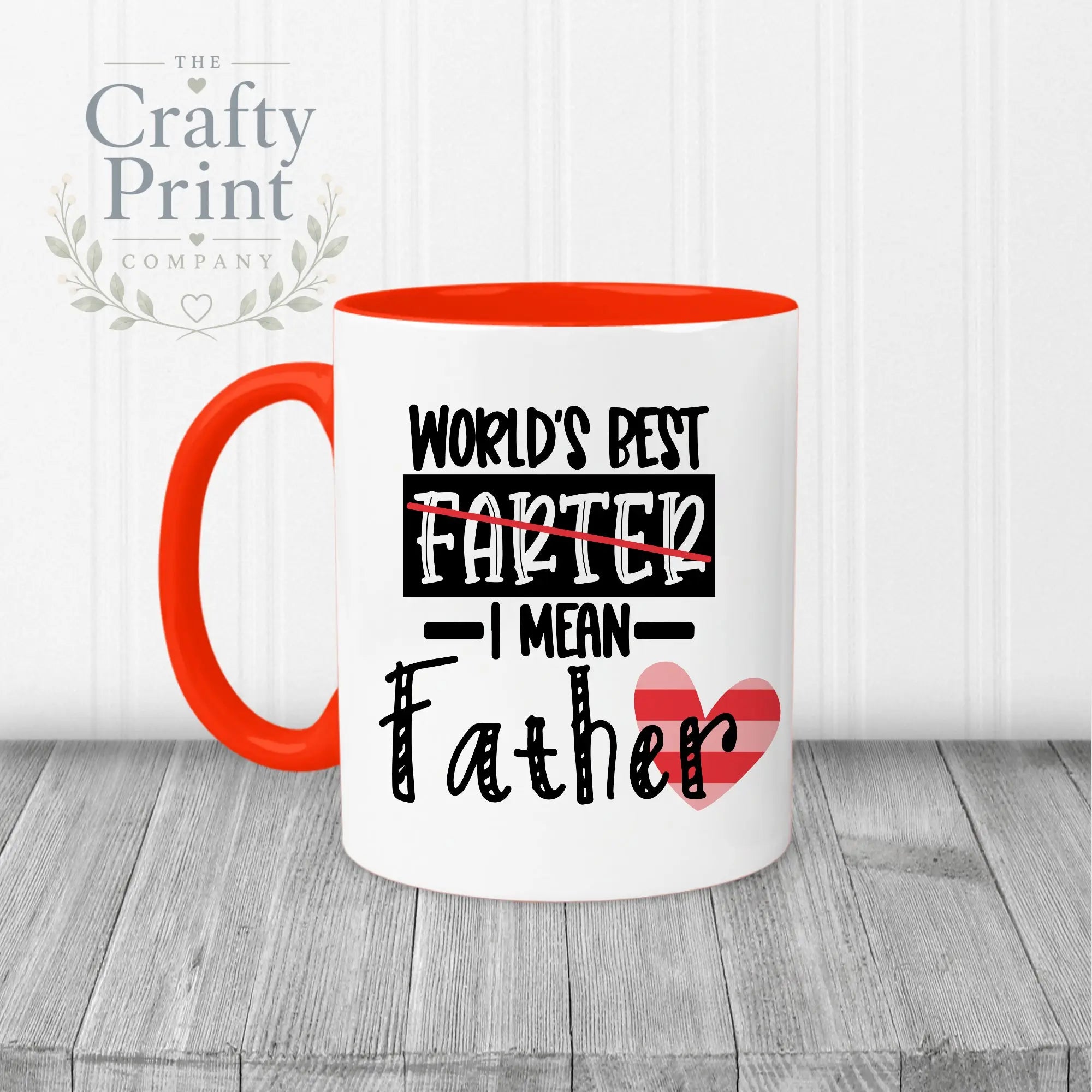 World’s Best Farter I mean father Mug - Red Handle & Inner