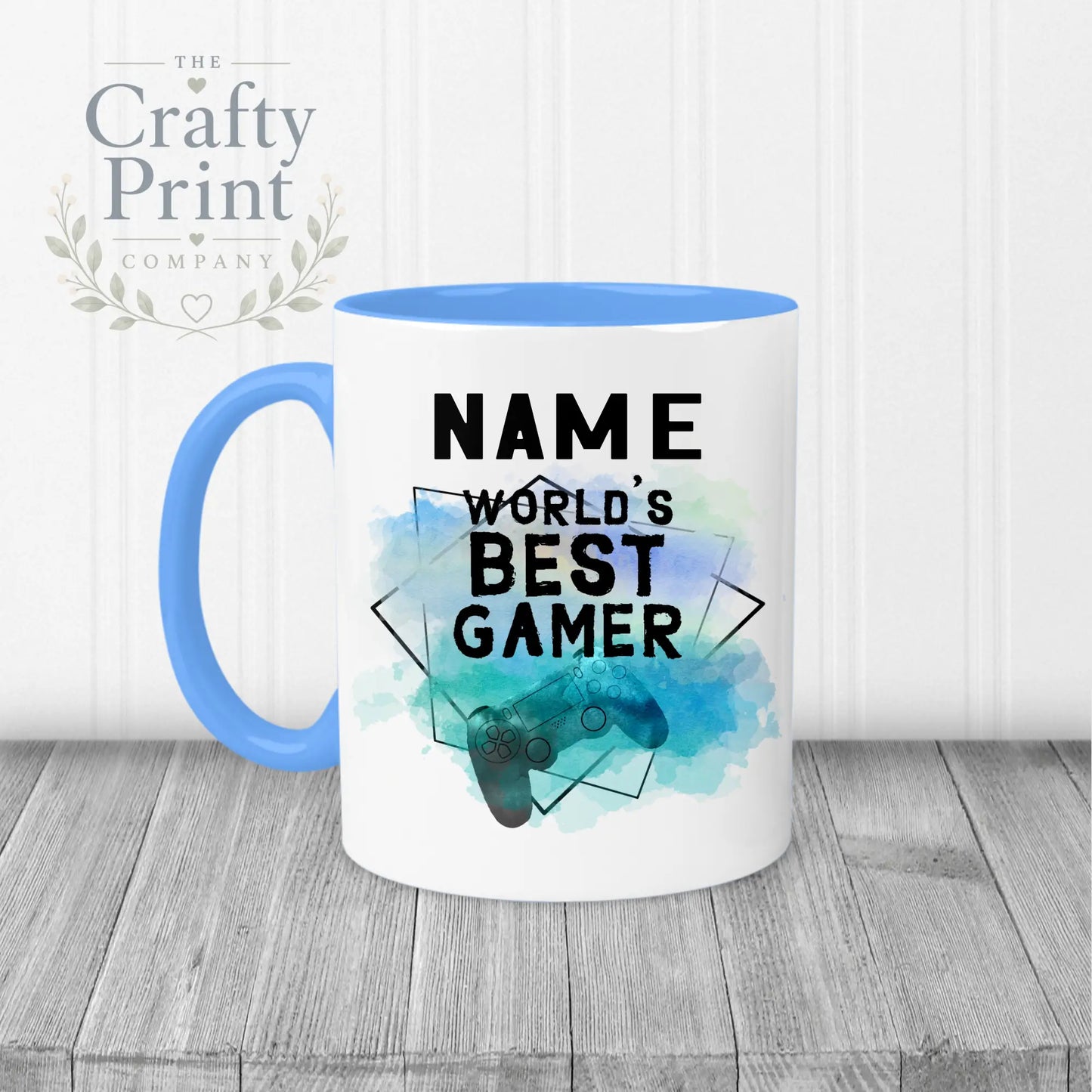 Worlds Best Gamer Playstation Personalised Mug - Blue