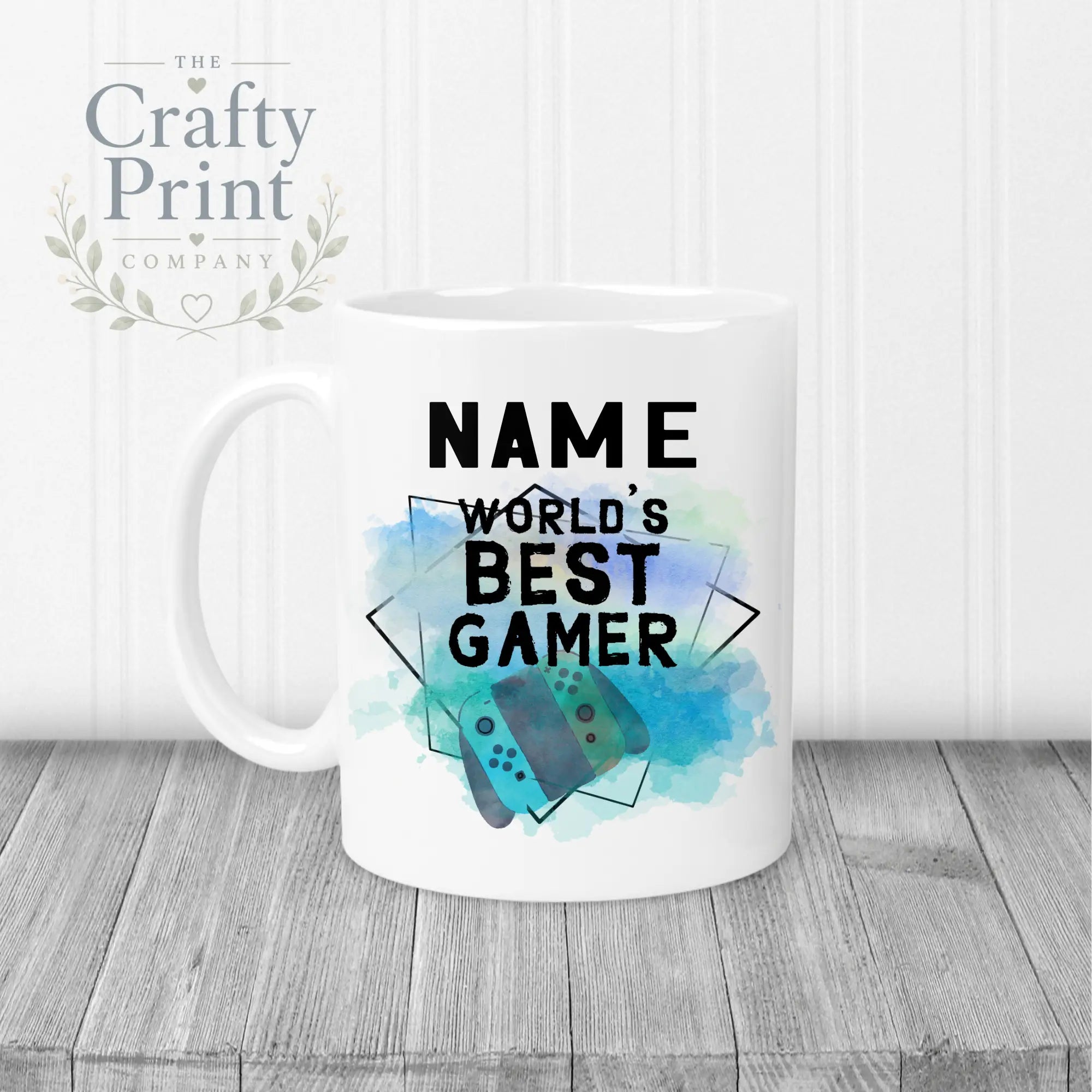 Worlds Best Gamer Switch Personalised Mug - White Handle &