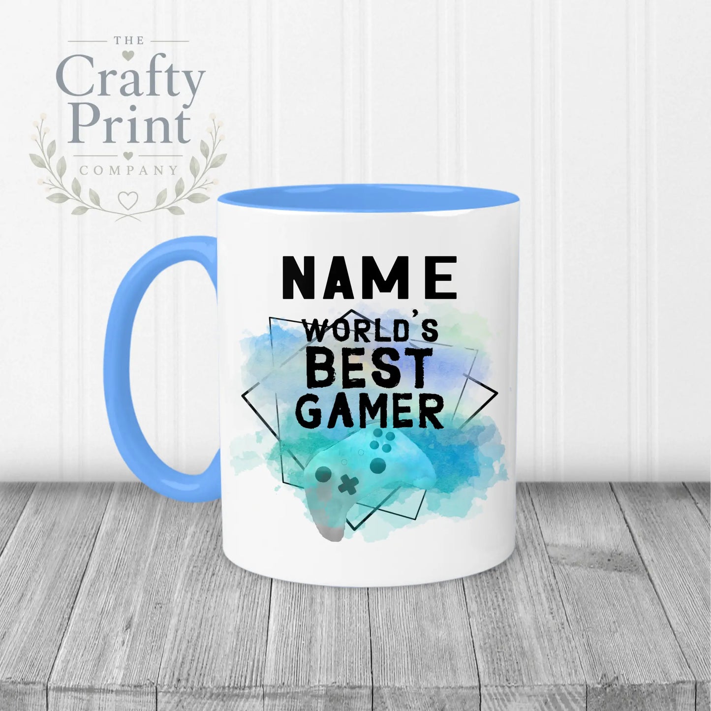 Worlds Best Gamer Xbox Personalised Mug - Blue Handle &