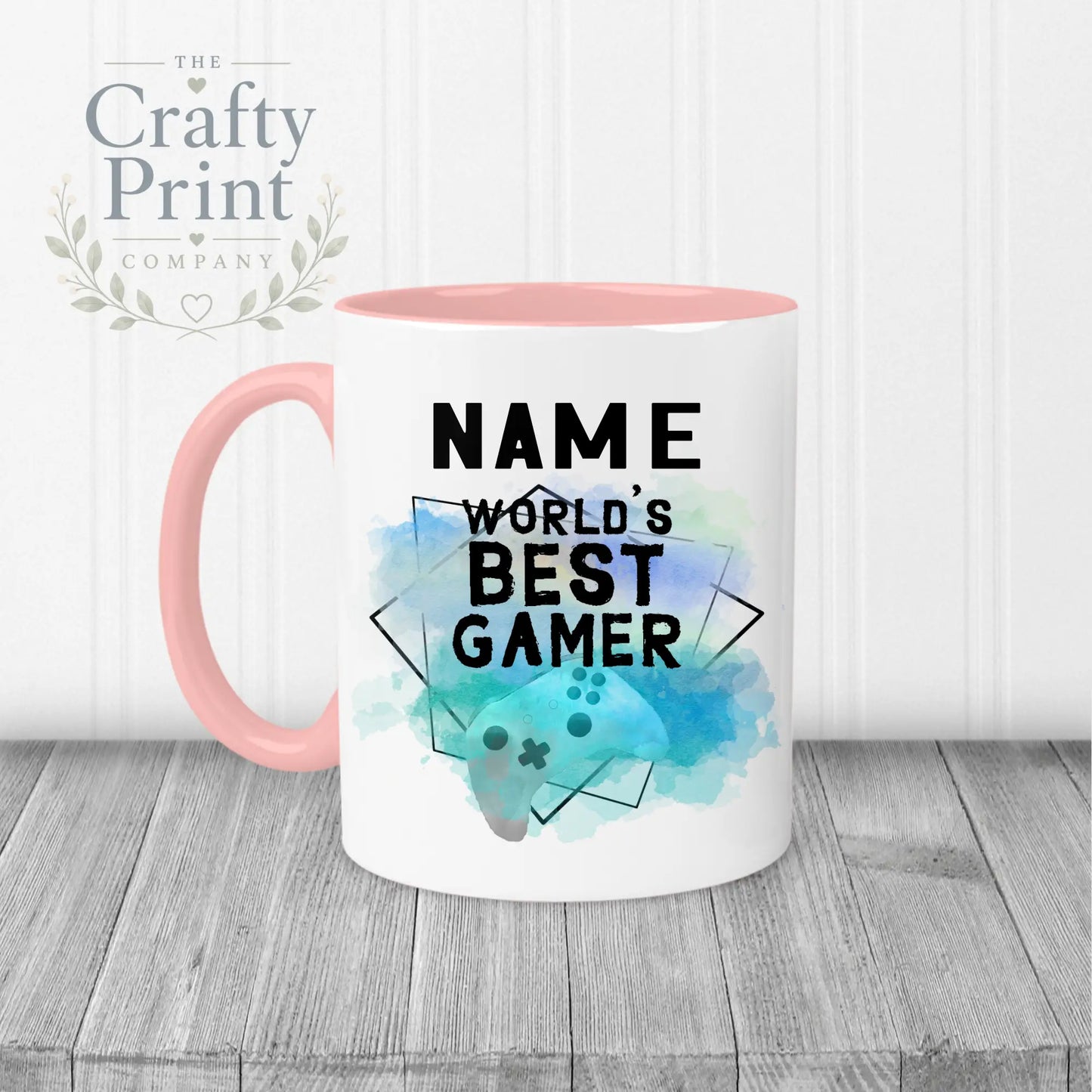 Worlds Best Gamer Xbox Personalised Mug - Pink Handle &