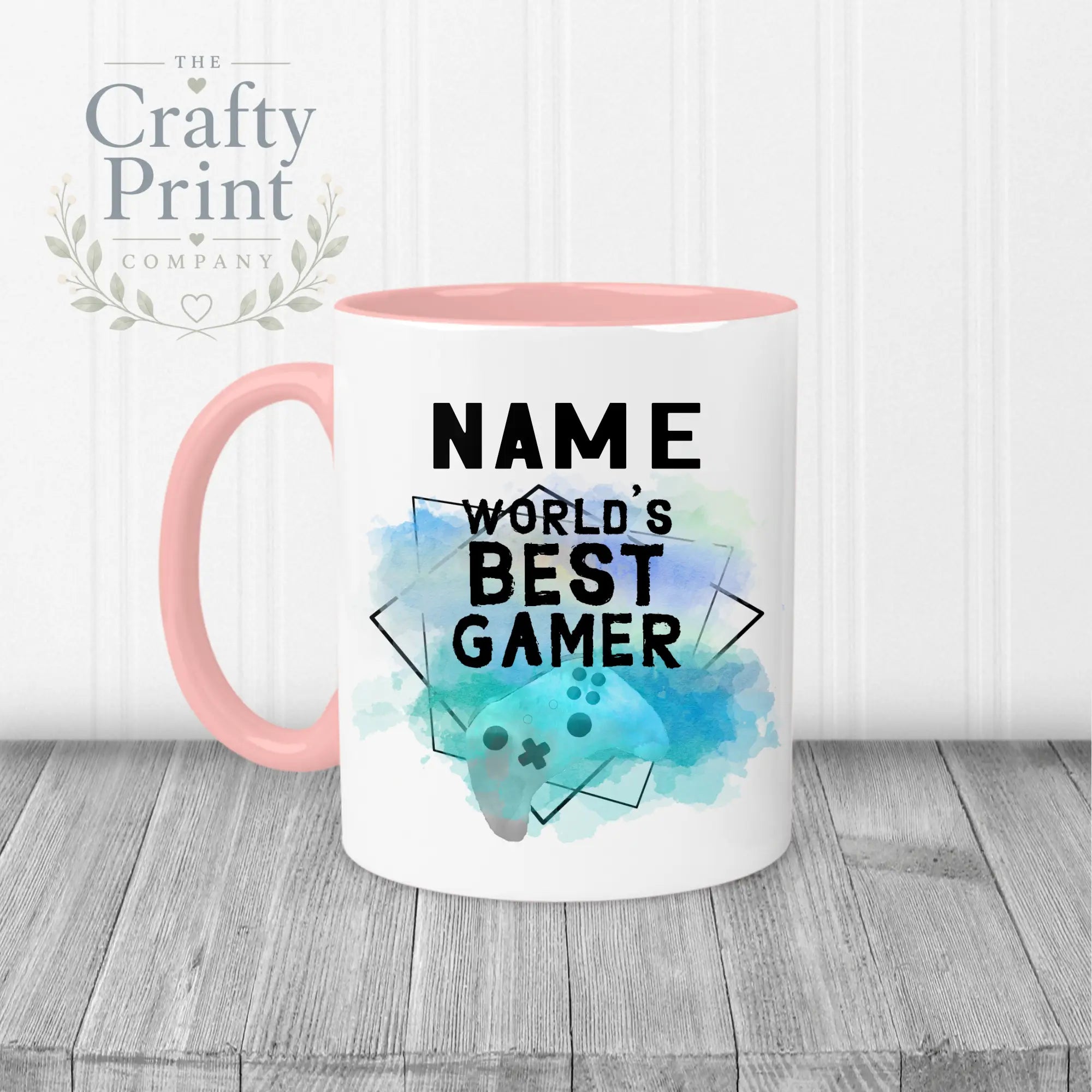 Worlds Best Gamer Xbox Personalised Mug - Pink Handle &