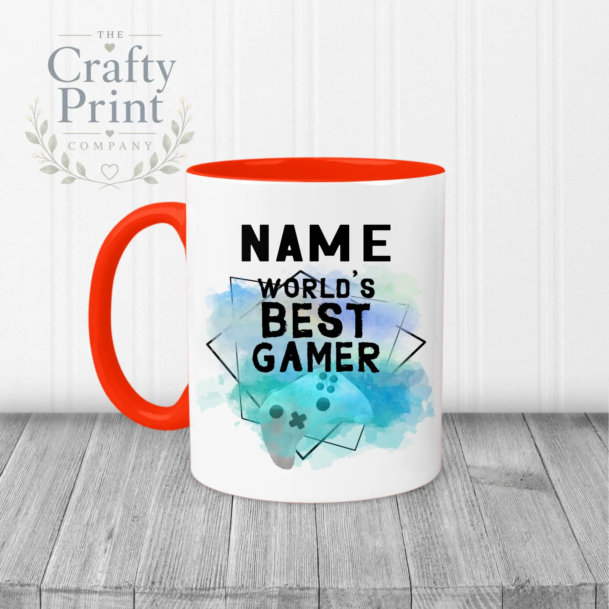 Worlds Best Gamer Xbox Personalised Mug - Red Handle &