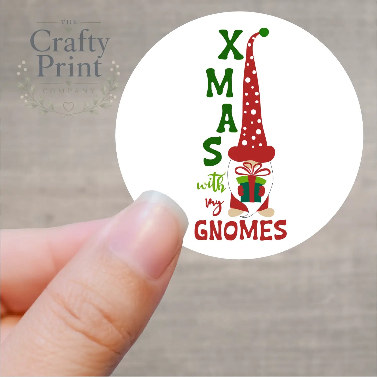 Xmas with my Gnomes Printed Sticker - Decorative Stickers